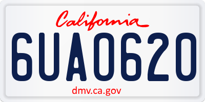 CA license plate 6UAO620