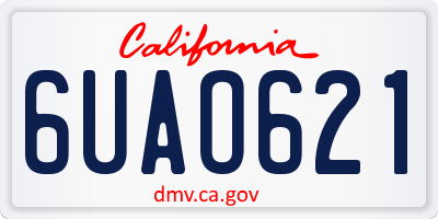 CA license plate 6UAO621