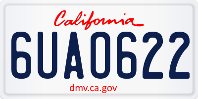 CA license plate 6UAO622