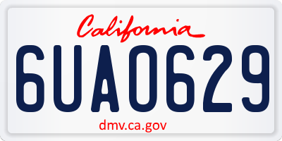 CA license plate 6UAO629
