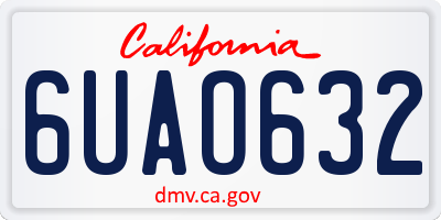 CA license plate 6UAO632