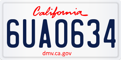 CA license plate 6UAO634