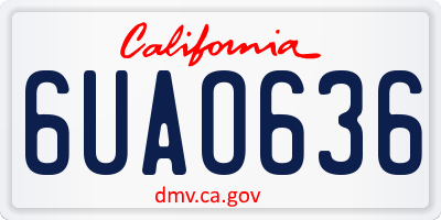 CA license plate 6UAO636