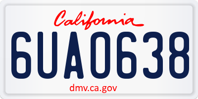 CA license plate 6UAO638