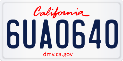 CA license plate 6UAO640