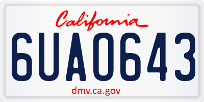 CA license plate 6UAO643