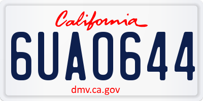 CA license plate 6UAO644