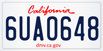 CA license plate 6UAO648