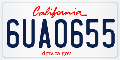 CA license plate 6UAO655
