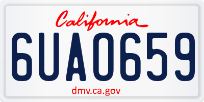 CA license plate 6UAO659