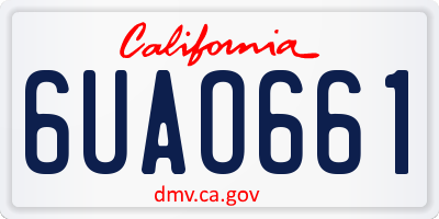 CA license plate 6UAO661