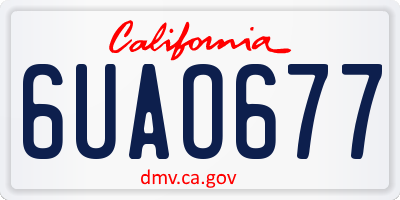CA license plate 6UAO677