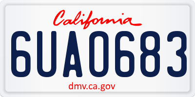 CA license plate 6UAO683