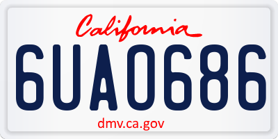 CA license plate 6UAO686