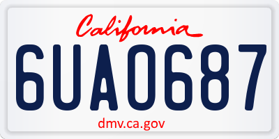 CA license plate 6UAO687