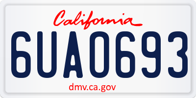 CA license plate 6UAO693
