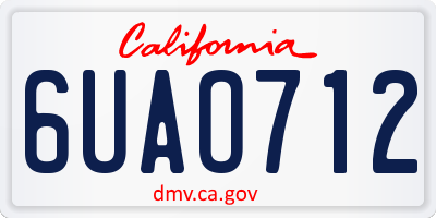 CA license plate 6UAO712