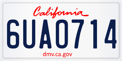 CA license plate 6UAO714