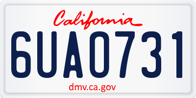 CA license plate 6UAO731
