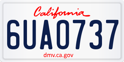 CA license plate 6UAO737