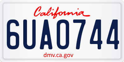 CA license plate 6UAO744