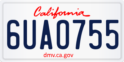 CA license plate 6UAO755