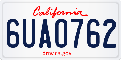 CA license plate 6UAO762