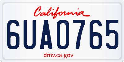CA license plate 6UAO765