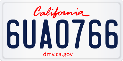 CA license plate 6UAO766
