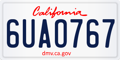 CA license plate 6UAO767