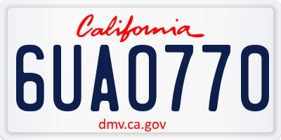 CA license plate 6UAO770