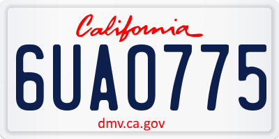 CA license plate 6UAO775