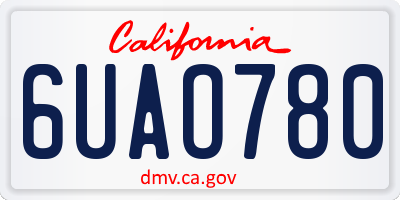 CA license plate 6UAO780