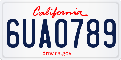 CA license plate 6UAO789