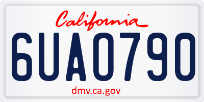 CA license plate 6UAO790