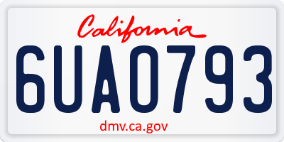 CA license plate 6UAO793