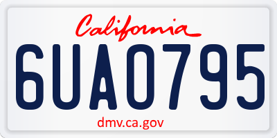 CA license plate 6UAO795