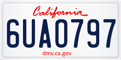 CA license plate 6UAO797