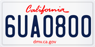 CA license plate 6UAO800
