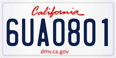 CA license plate 6UAO801