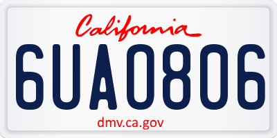 CA license plate 6UAO806