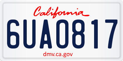 CA license plate 6UAO817