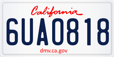 CA license plate 6UAO818
