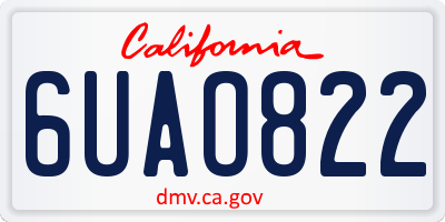 CA license plate 6UAO822