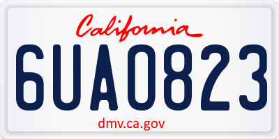 CA license plate 6UAO823