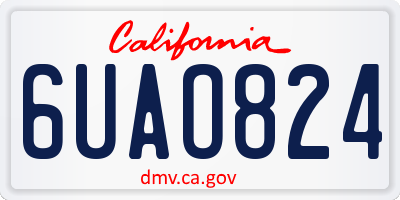 CA license plate 6UAO824