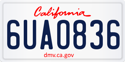 CA license plate 6UAO836