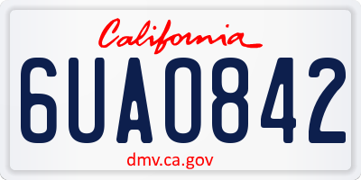 CA license plate 6UAO842