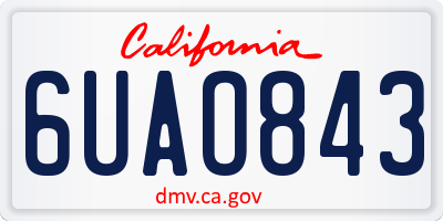 CA license plate 6UAO843