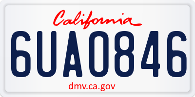 CA license plate 6UAO846